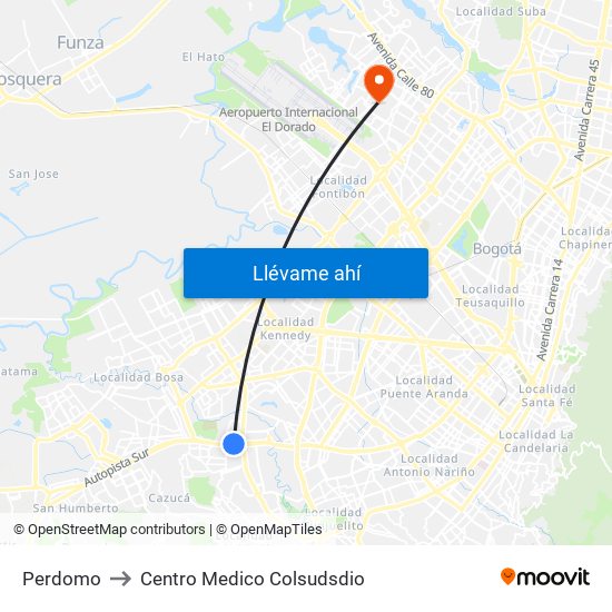 Perdomo to Centro Medico Colsudsdio map