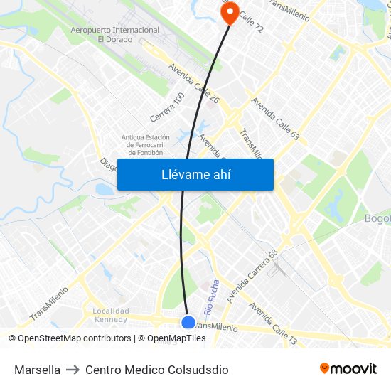 Marsella to Centro Medico Colsudsdio map