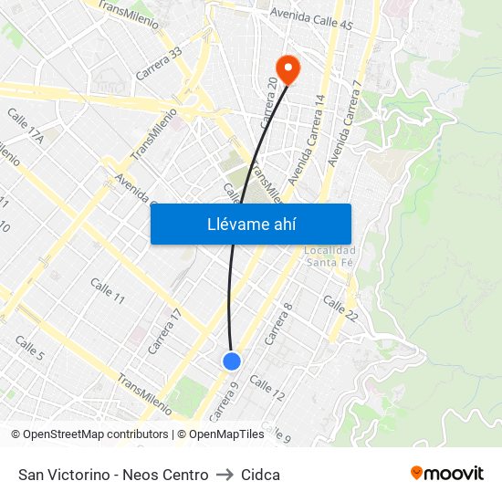 San Victorino - Neos Centro to Cidca map