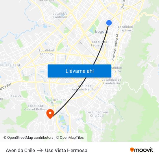 Avenida Chile to Uss Vista Hermosa map