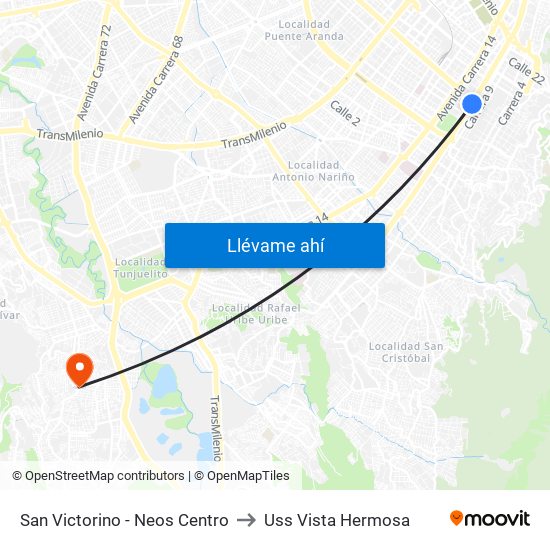 San Victorino - Neos Centro to Uss Vista Hermosa map