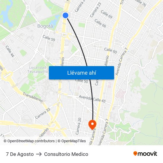 7 De Agosto to Consultorio Medico map