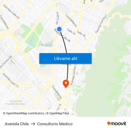 Avenida Chile to Consultorio Medico map