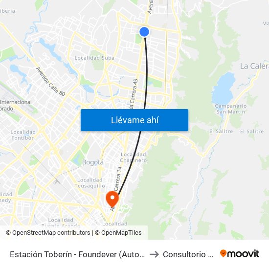 Estación Toberín - Foundever (Auto Norte - Cl 166) to Consultorio Medico map