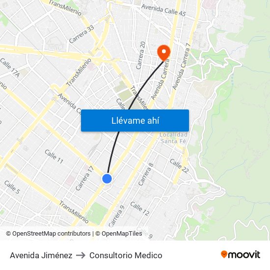 Avenida Jiménez to Consultorio Medico map