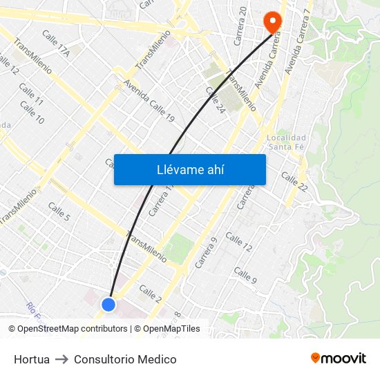 Hortua to Consultorio Medico map