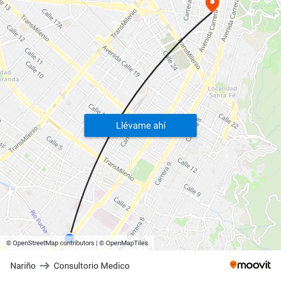 Nariño to Consultorio Medico map