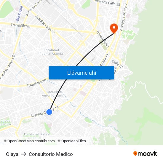 Olaya to Consultorio Medico map