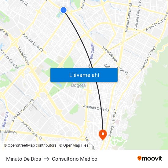 Minuto De Dios to Consultorio Medico map