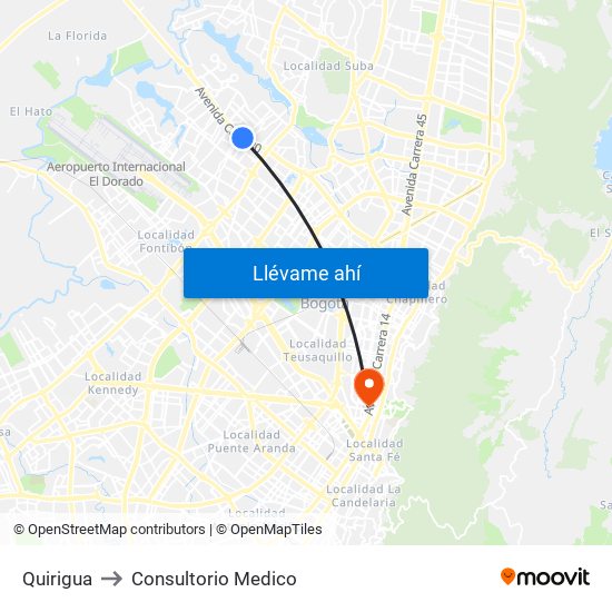 Quirigua to Consultorio Medico map