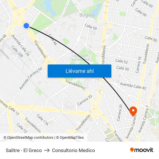 Salitre - El Greco to Consultorio Medico map