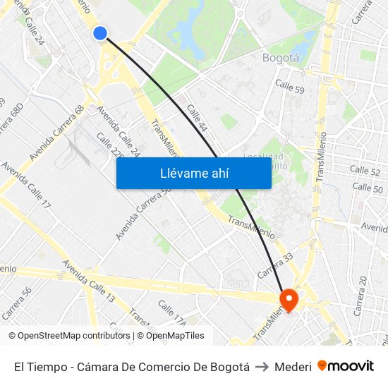 El Tiempo - Cámara De Comercio De Bogotá to Mederi map