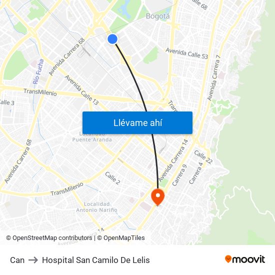 Can to Hospital San Camilo De Lelis map