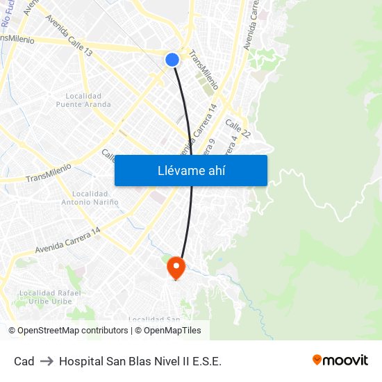 Cad to Hospital San Blas Nivel II E.S.E. map