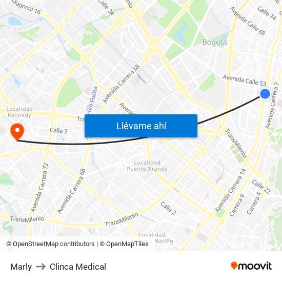 Marly to Clinca Medical map