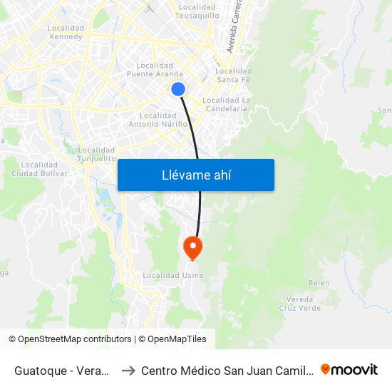 Guatoque - Veraguas to Centro Médico San Juan Camilo Rey map