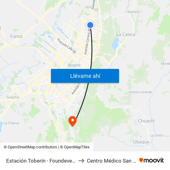 Estación Toberín - Foundever (Auto Norte - Cl 166) to Centro Médico San Juan Camilo Rey map
