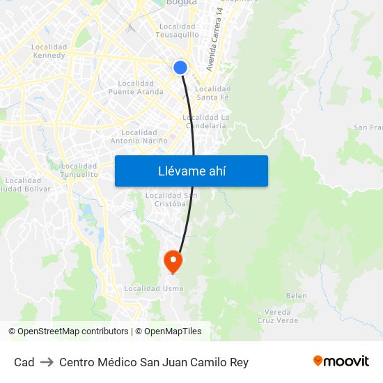 Cad to Centro Médico San Juan Camilo Rey map