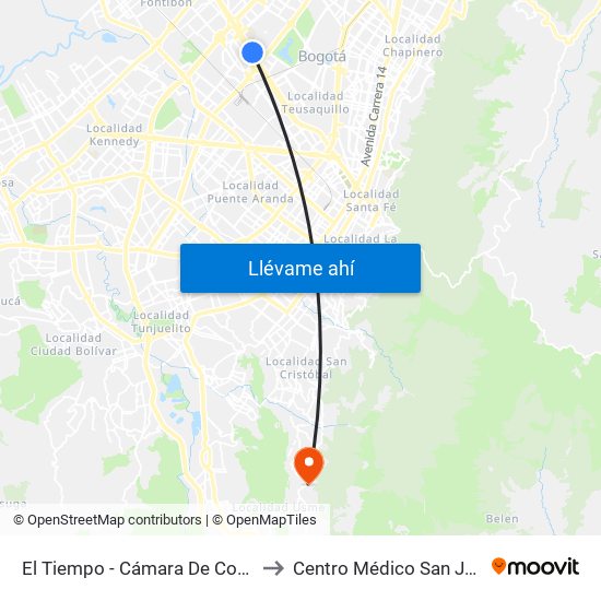 El Tiempo - Cámara De Comercio De Bogotá to Centro Médico San Juan Camilo Rey map