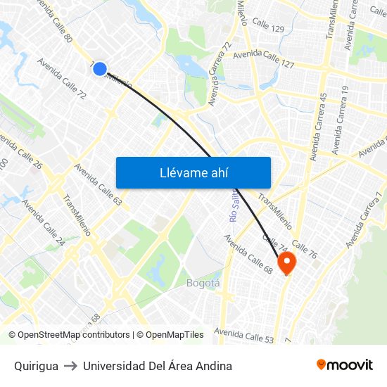 Quirigua to Universidad Del Área Andina map