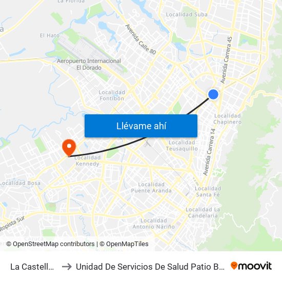 La Castellana to Unidad De Servicios De Salud Patio Bonito map