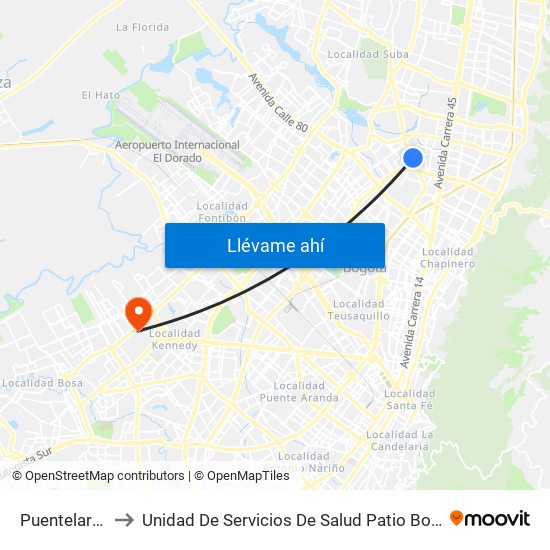 Puentelargo to Unidad De Servicios De Salud Patio Bonito map