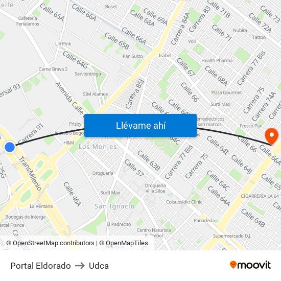 Portal Eldorado to Udca map