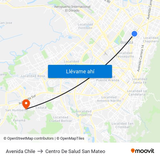 Avenida Chile to Centro De Salud San Mateo map