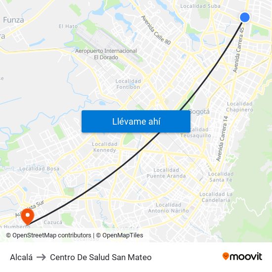 Alcalá to Centro De Salud San Mateo map