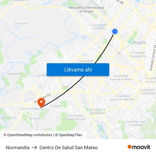 Normandía to Centro De Salud San Mateo map