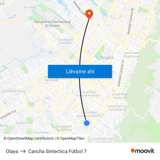 Olaya to Cancha Sintectica Fútbol 7 map