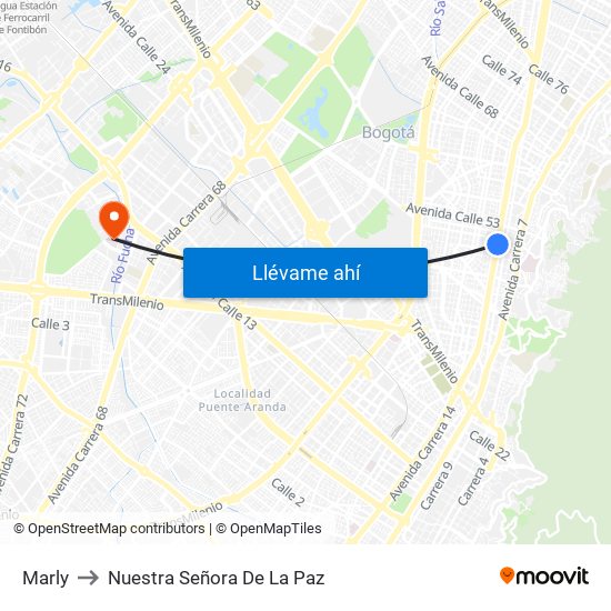 Marly to Nuestra Señora De La Paz map
