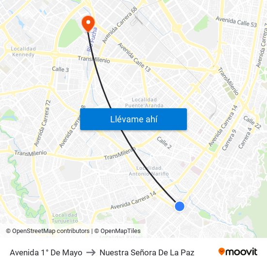 Avenida 1° De Mayo to Nuestra Señora De La Paz map