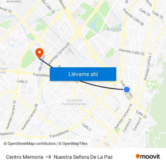 Centro Memoria to Nuestra Señora De La Paz map
