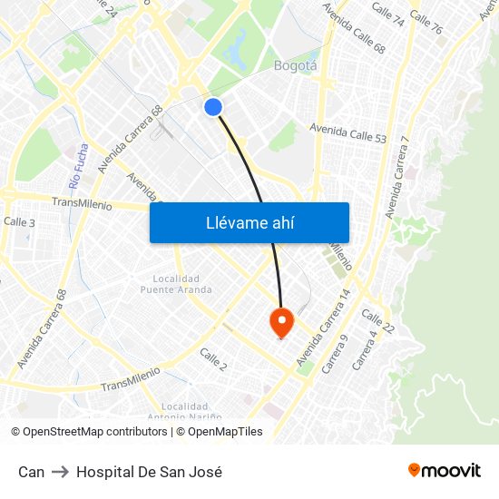 Can to Hospital De San José map