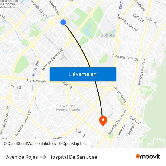 Avenida Rojas to Hospital De San José map
