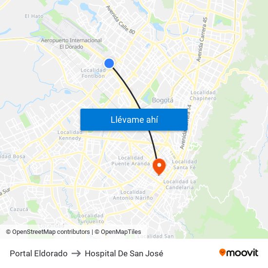 Portal Eldorado to Hospital De San José map