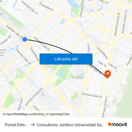 Portal Eldorado to Consultorio Jurídico Universidad Santo Tomás map
