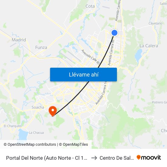 Portal Del Norte (Auto Norte - Cl 174a) to Centro De Salud map