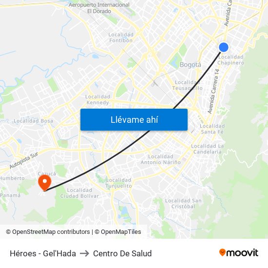 Héroes - Gel'Hada to Centro De Salud map