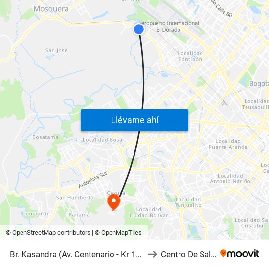 Br. Kasandra (Av. Centenario - Kr 134a) to Centro De Salud map