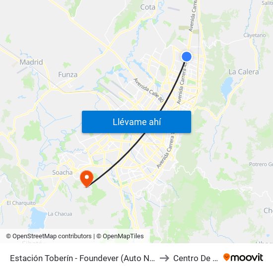 Estación Toberín - Foundever (Auto Norte - Cl 166) to Centro De Salud map