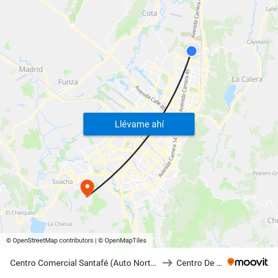 Centro Comercial Santafé (Auto Norte - Cl 187) (B) to Centro De Salud map