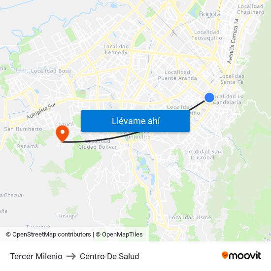 Tercer Milenio to Centro De Salud map