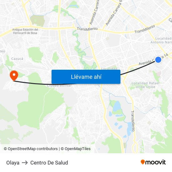 Olaya to Centro De Salud map
