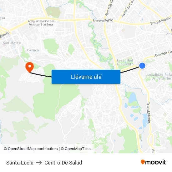 Santa Lucía to Centro De Salud map