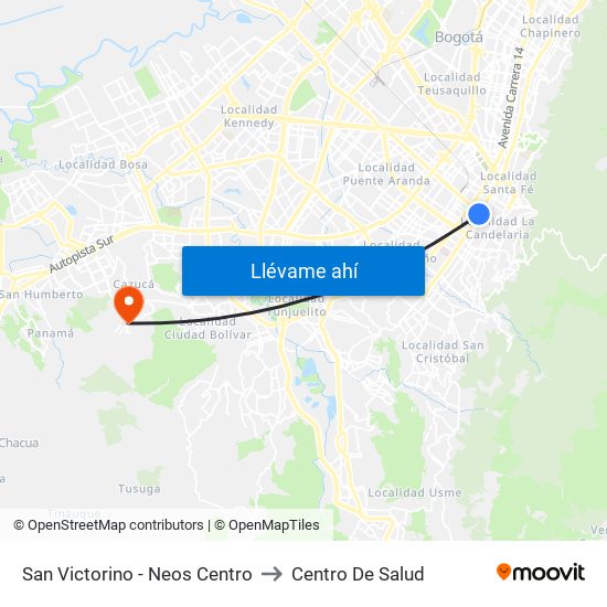 San Victorino - Neos Centro to Centro De Salud map