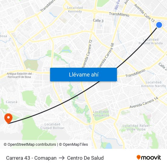 Carrera 43 - Comapan to Centro De Salud map