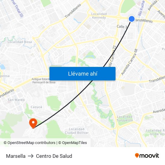 Marsella to Centro De Salud map