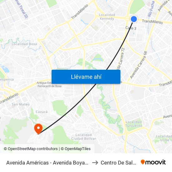 Avenida Américas - Avenida Boyacá to Centro De Salud map